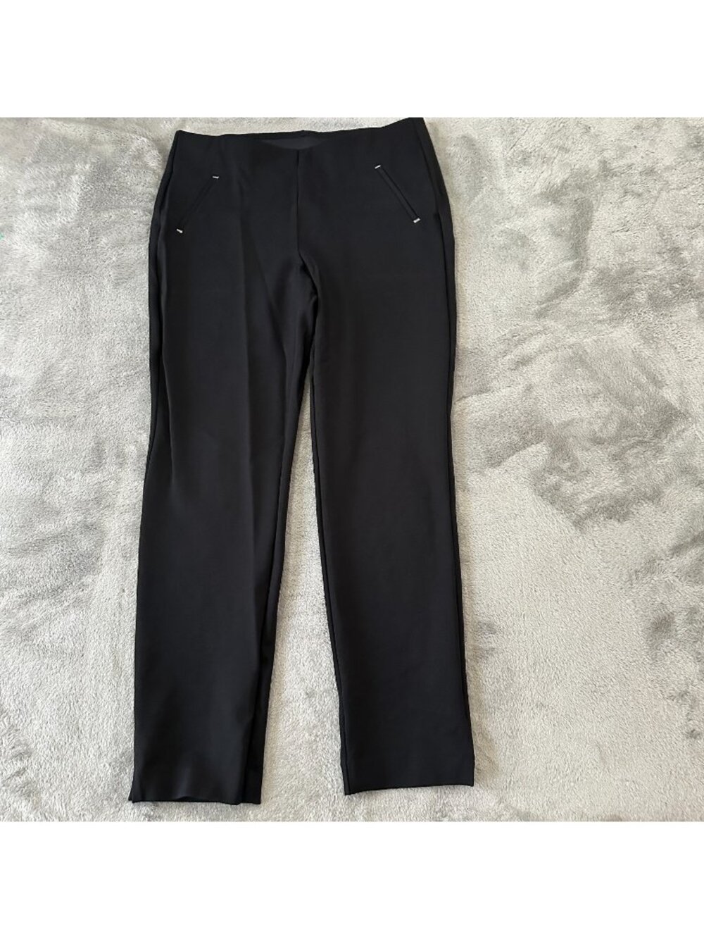 Chico's Black Ponte Knit Pull On Pants Women's size US 12 Regular Stretch Career